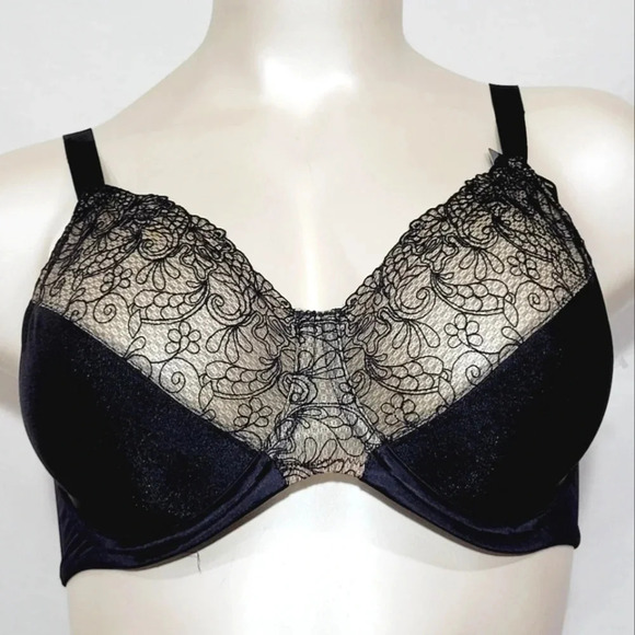 42C Bali 3438 Glamorous Back-Smoothing UW‎ Bra Black - Picture 1 of 7